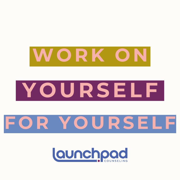 The words work on yourself for yourself on a white background