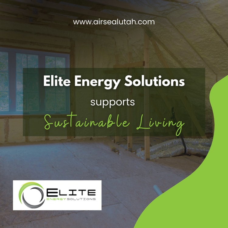 A picture of a room with a green background and the words elite energy solutions supports