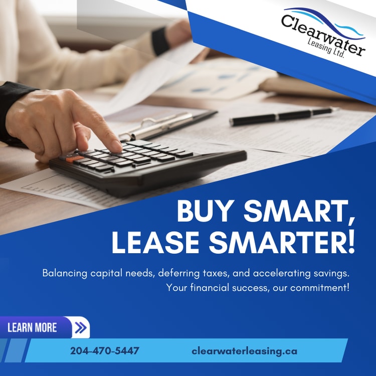 A flyer for a small business with a person using a calculator