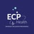 The ecp health logo on a blue background