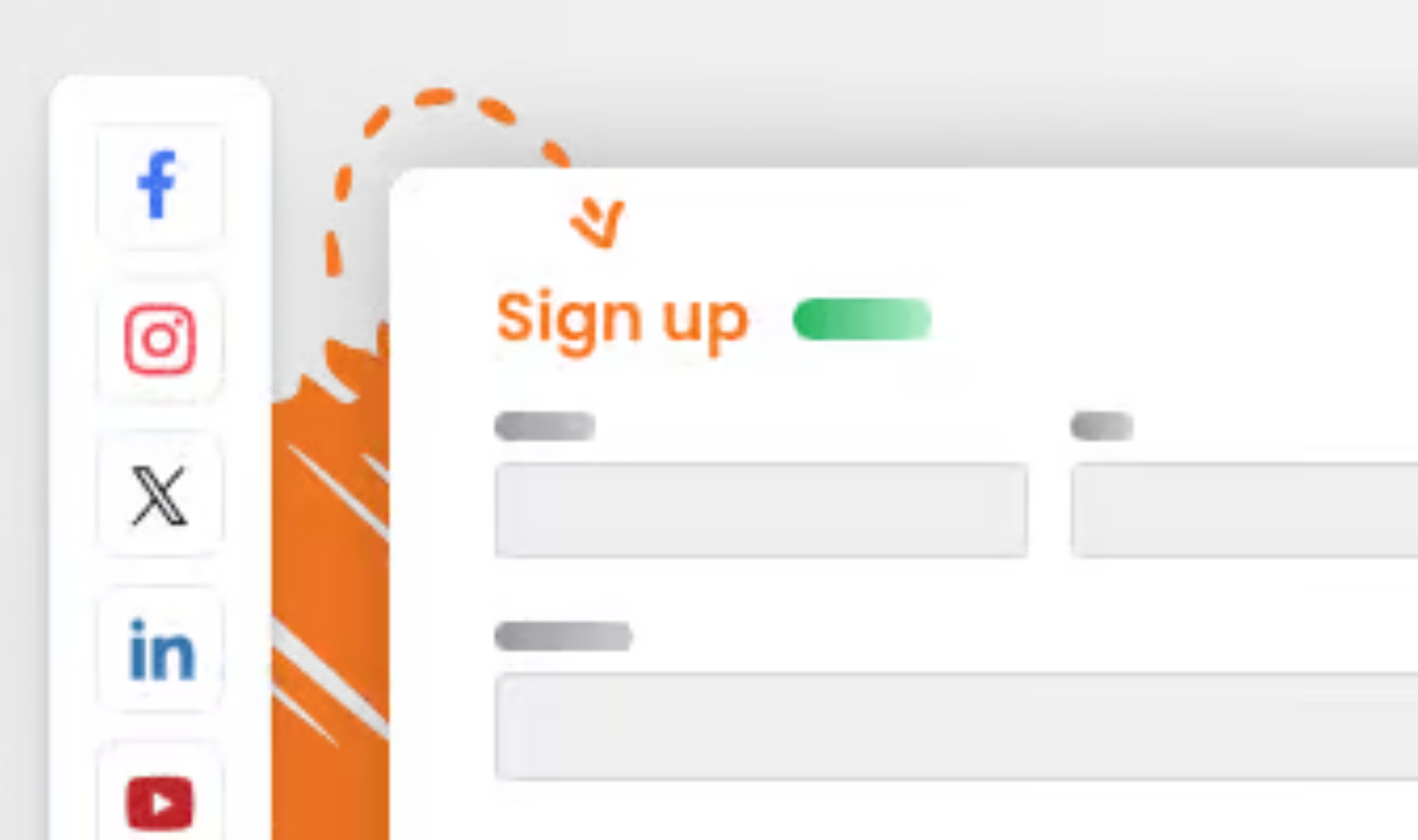 A sign up form on a computer screen