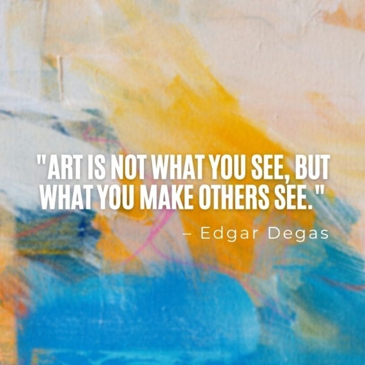 A painting with a quote about art is not what you see, but what you