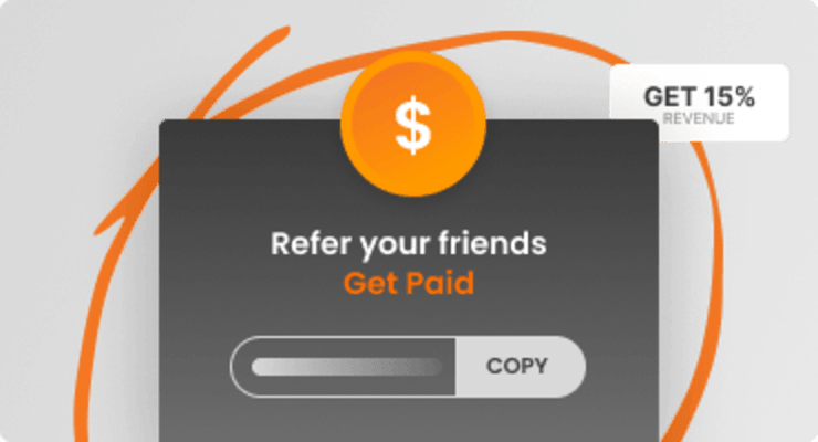 A sign that says refer your friends get paid