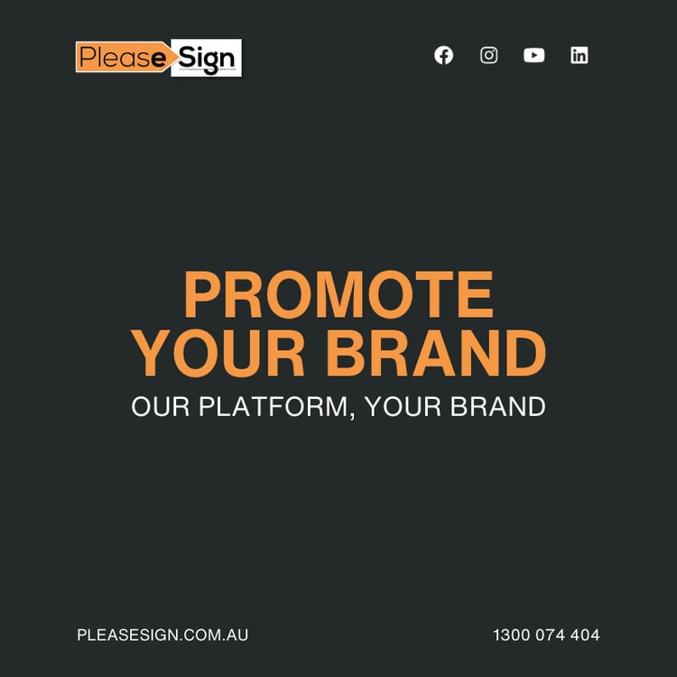 A sign that says promote your brand