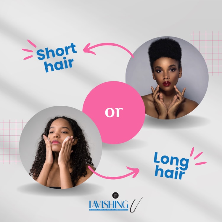 Two women with short hair and long hair