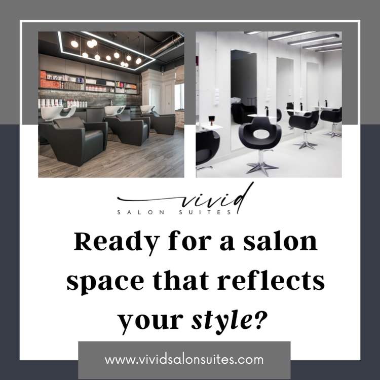 A salon with salon chairs and a sign that says ready for a salon space that