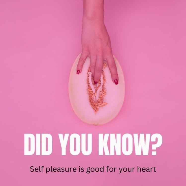 A woman's hand on top of a piece of melon
