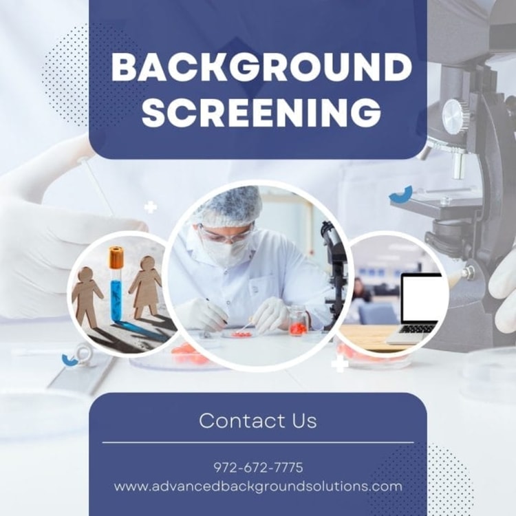 A flyer for a background screening company