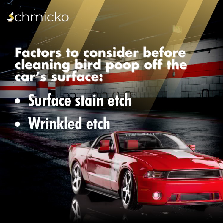 A red car with a caption that reads, factors to consider before cleaning