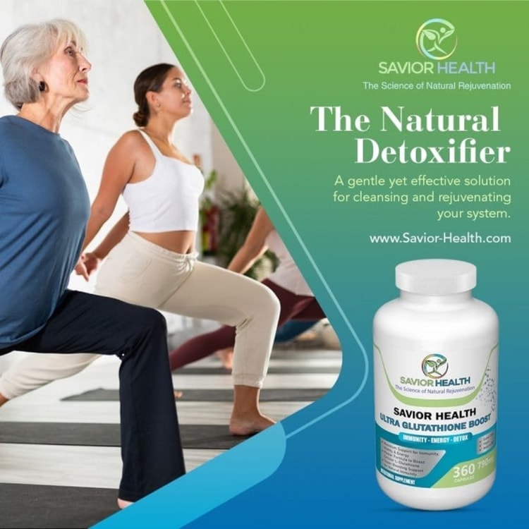A man and woman doing yoga with the caption the natural detoxifier
