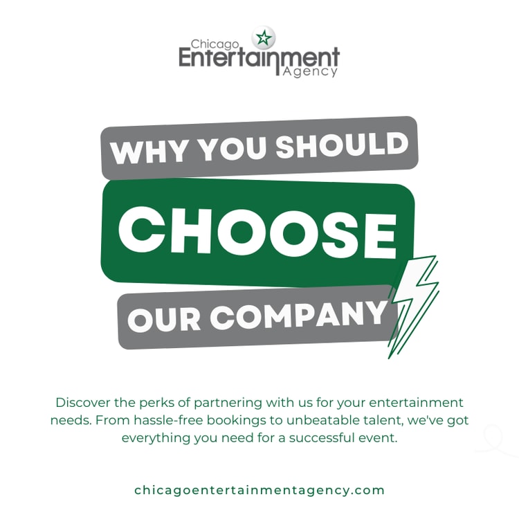 An advertisement for a company with a green and white background