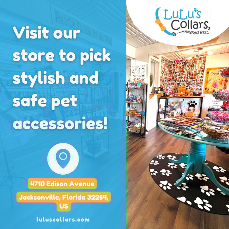 A pet store with a sign that says visit our store to pick stylish