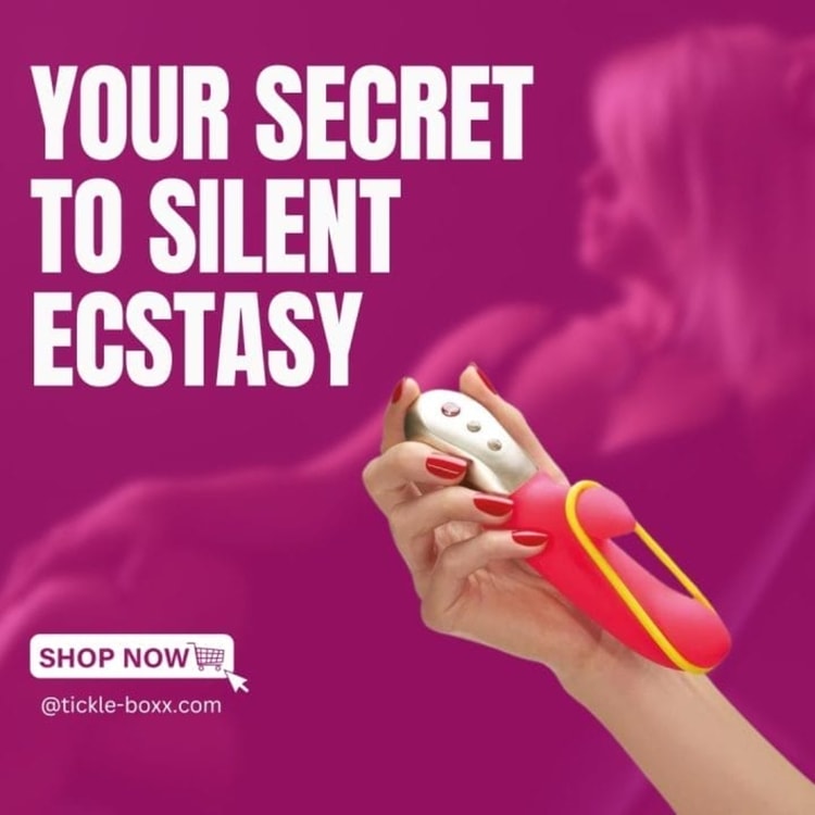 A woman holding a toy in her hand with the caption your secret to silent