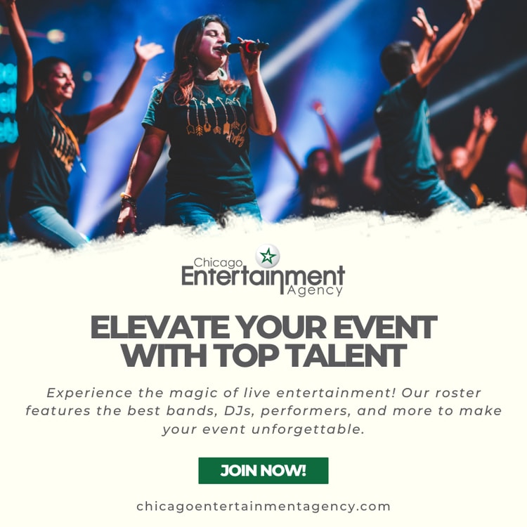 A flyer for a concert with a woman singing into a microphone