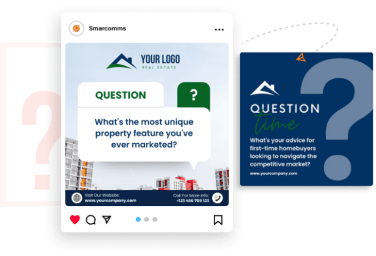 A cell phone with question on the screen