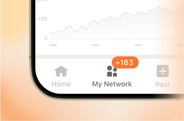 A cell phone with a graph on the screen