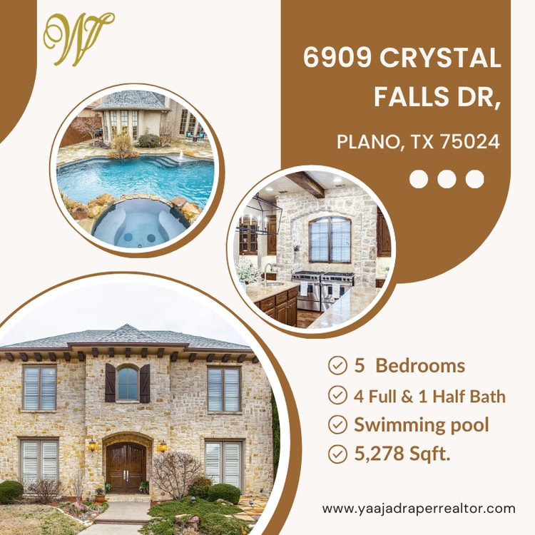 A flyer for a home with a hot tub