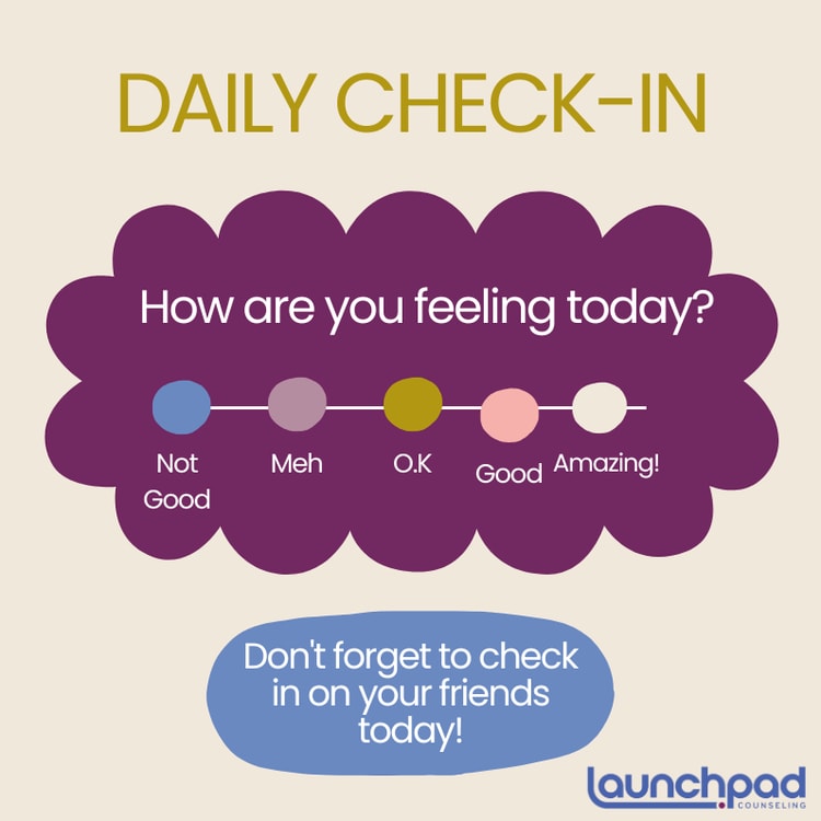 A poster with the words daily check - in on it
