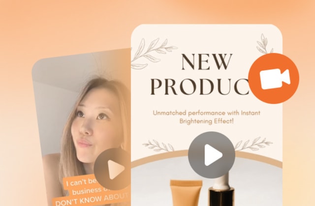 A picture of a woman with a new product