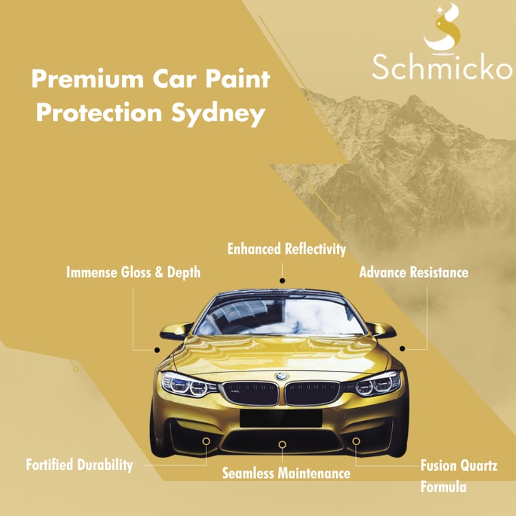 A yellow car is shown with information about it