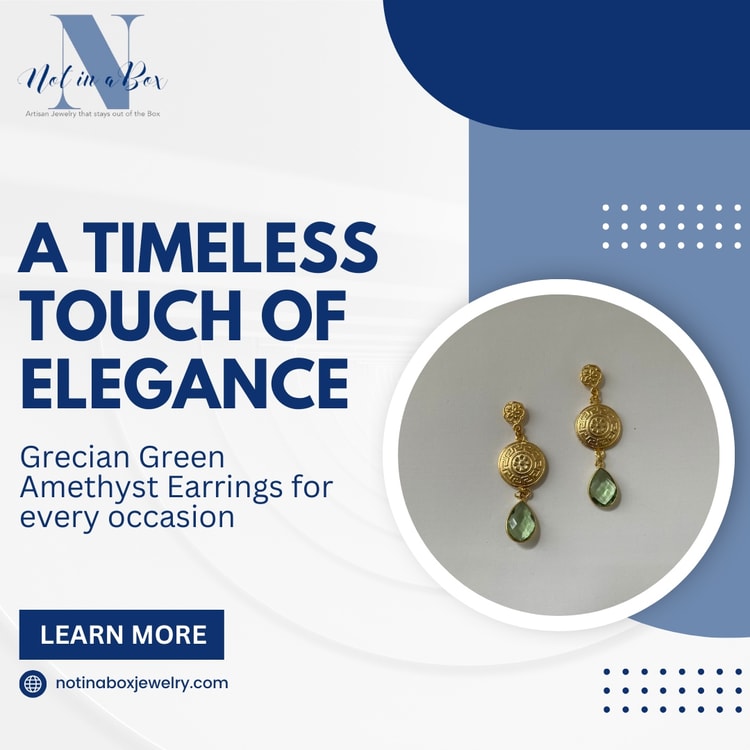 A poster with a picture of a pair of earrings