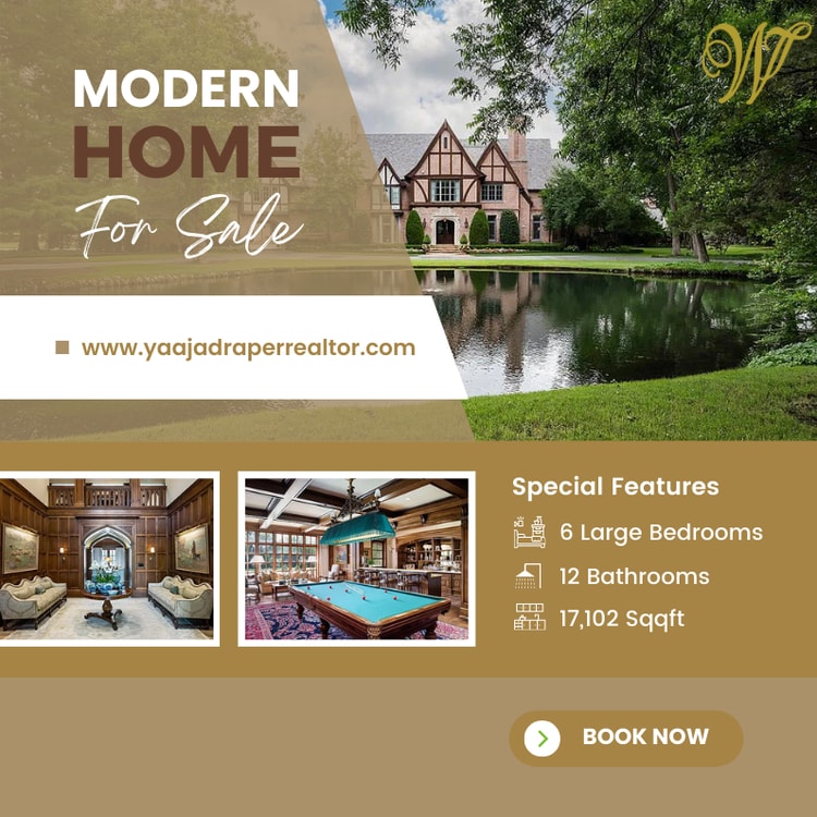 A flyer for a real estate for sale