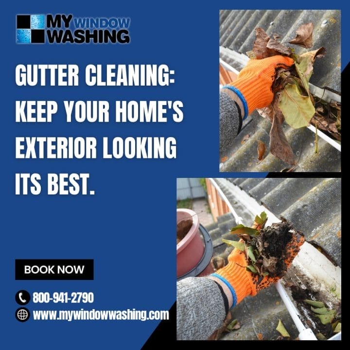 A man is cleaning a gutter gutter