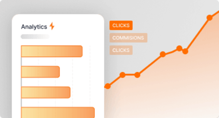 A bar chart showing the number of clicks and clicks