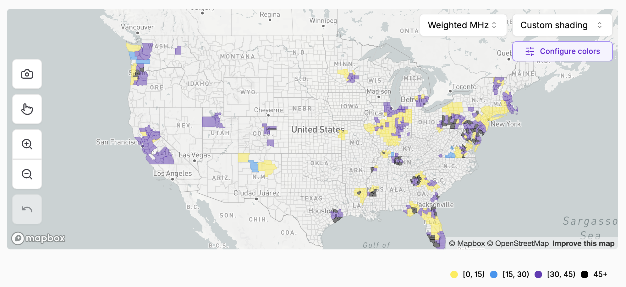 A Map of Comcast Spectrum Depth