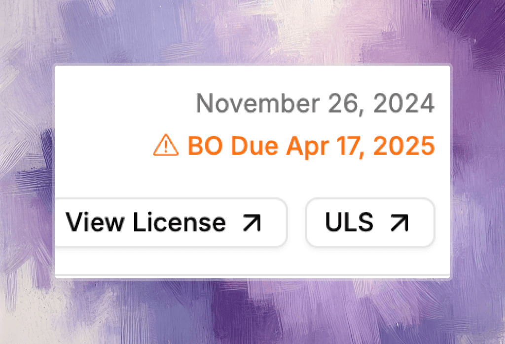 Buildouts Result in License Page