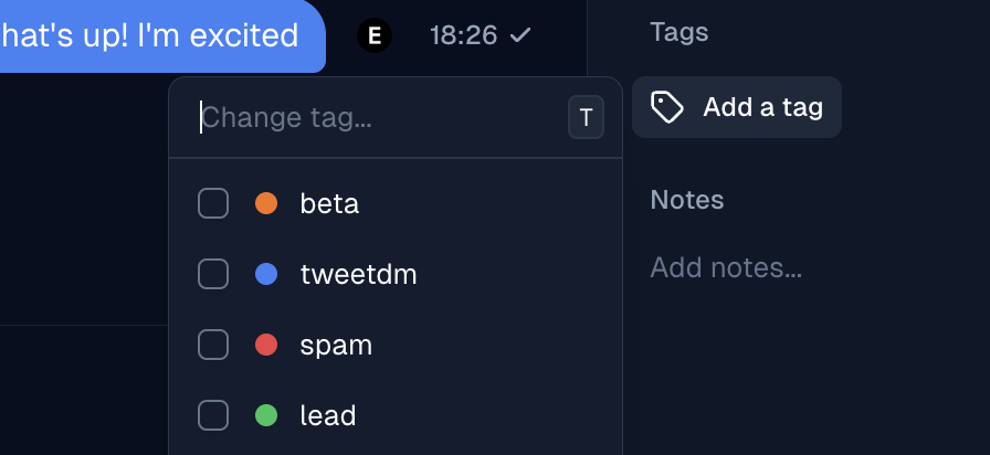 TweetDM prospect tagging