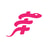 A pink snake logo on a white background