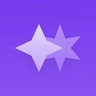 Two white stars on a purple background