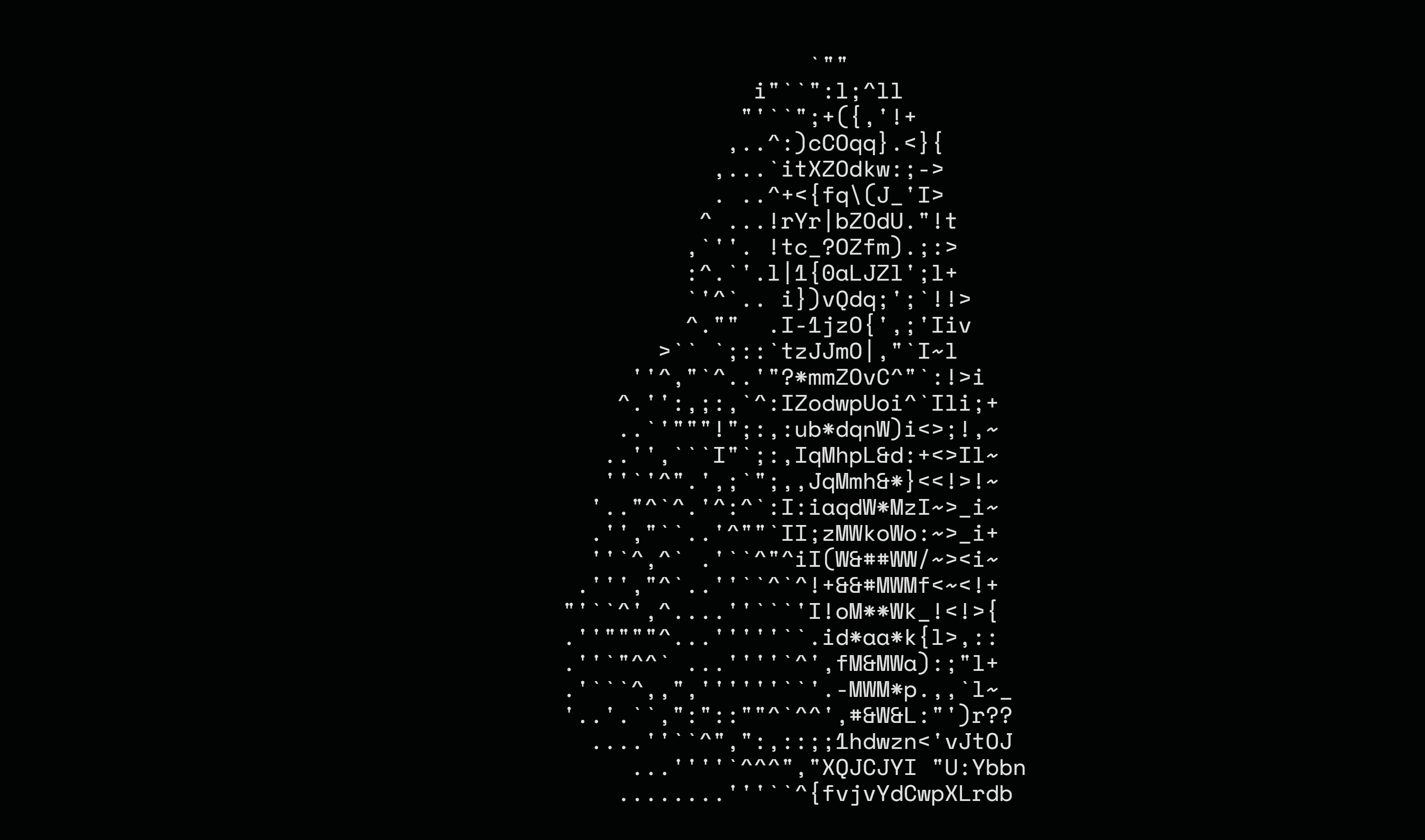 An ascii-art of the image of a woman.