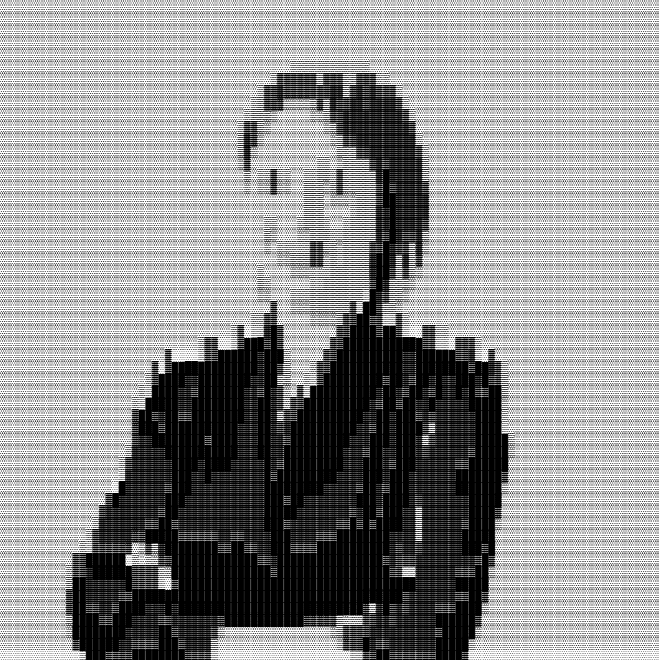 A black and white photo of a person sitting down