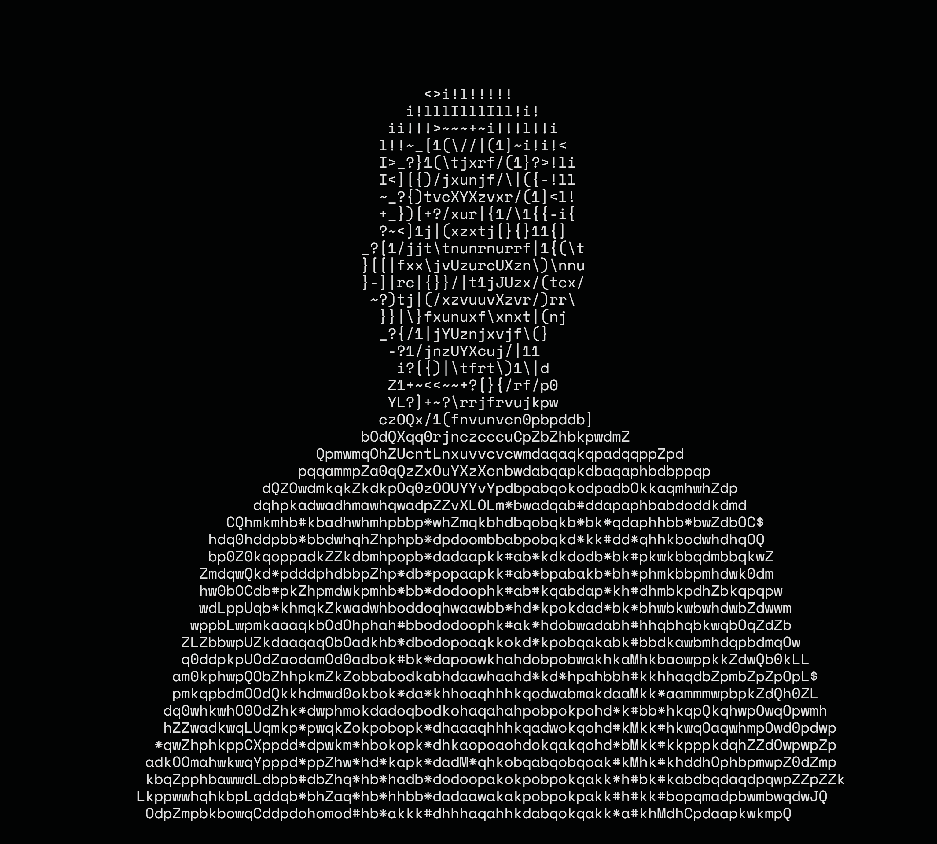 An ascii-art of the potrait of a young man.