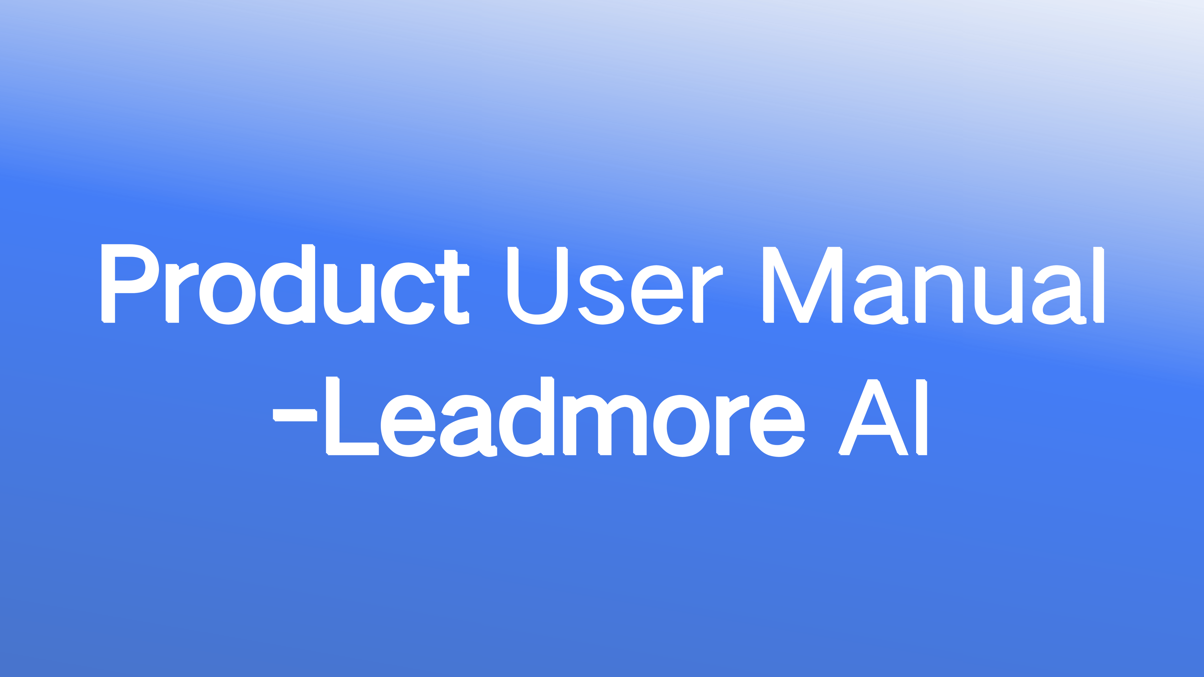 Product User Manual
