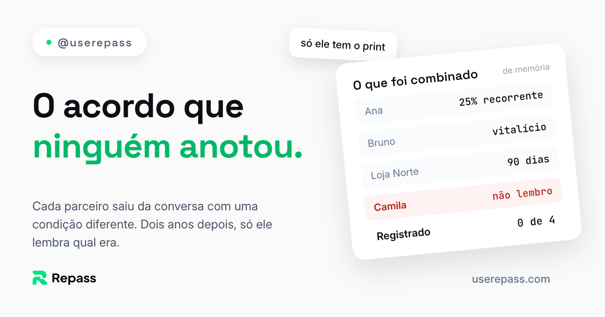 Card do artigo: O acordo que ninguém anotou