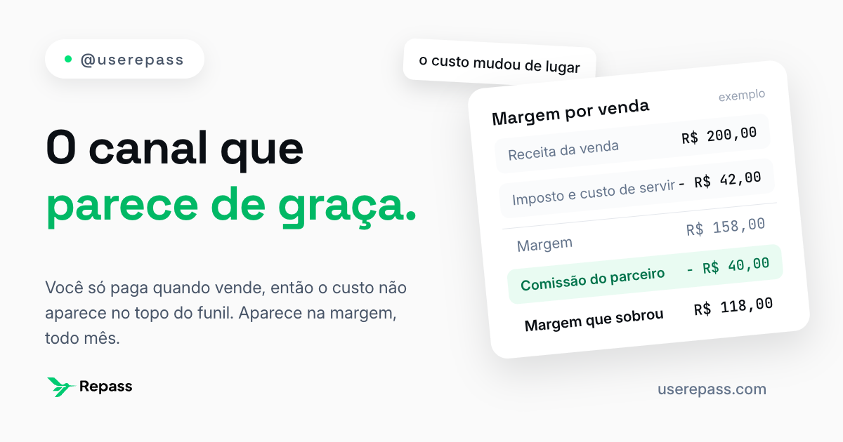 Card do artigo: Parceria não tem CAC, tem margem