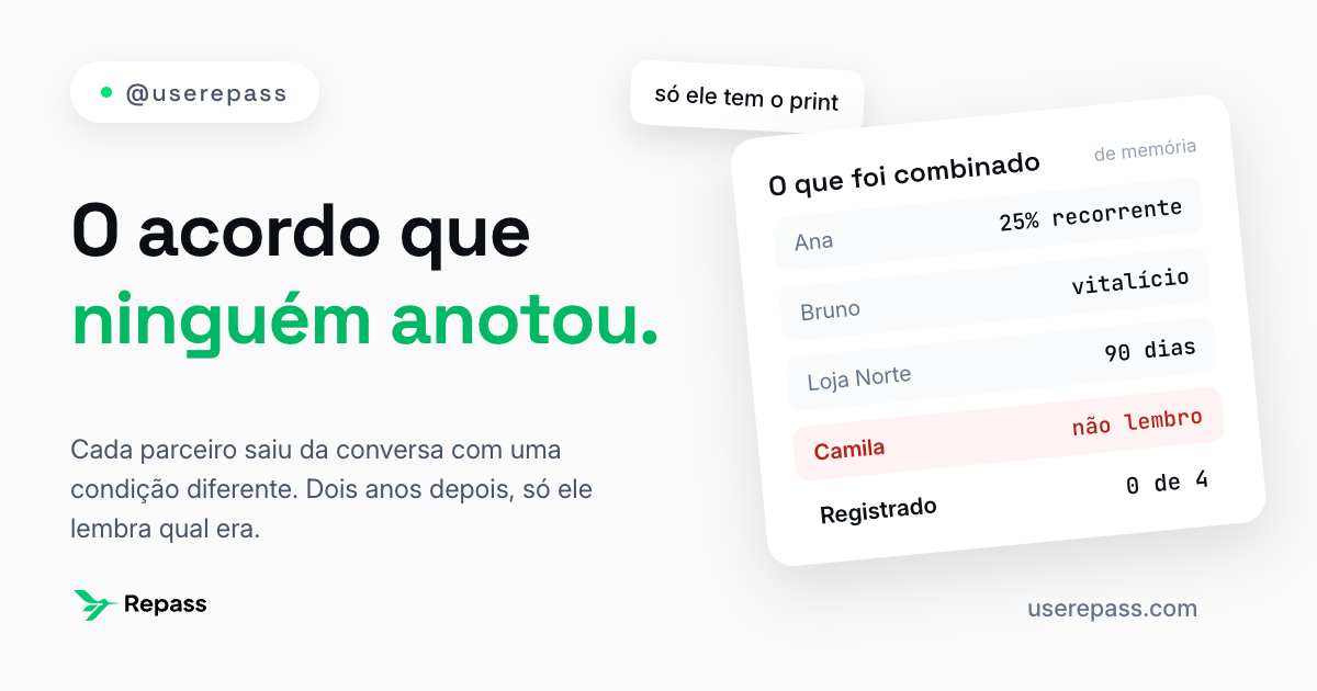 Card do artigo: O acordo que ninguém anotou