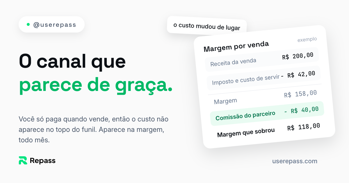 Card do artigo: Parceria não tem CAC, tem margem