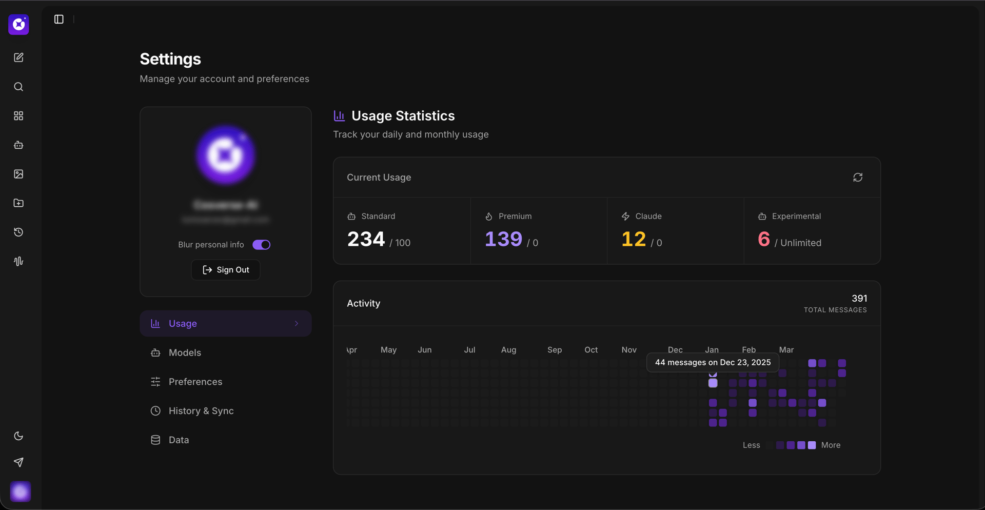 New Settings UI & Usage Tracking
