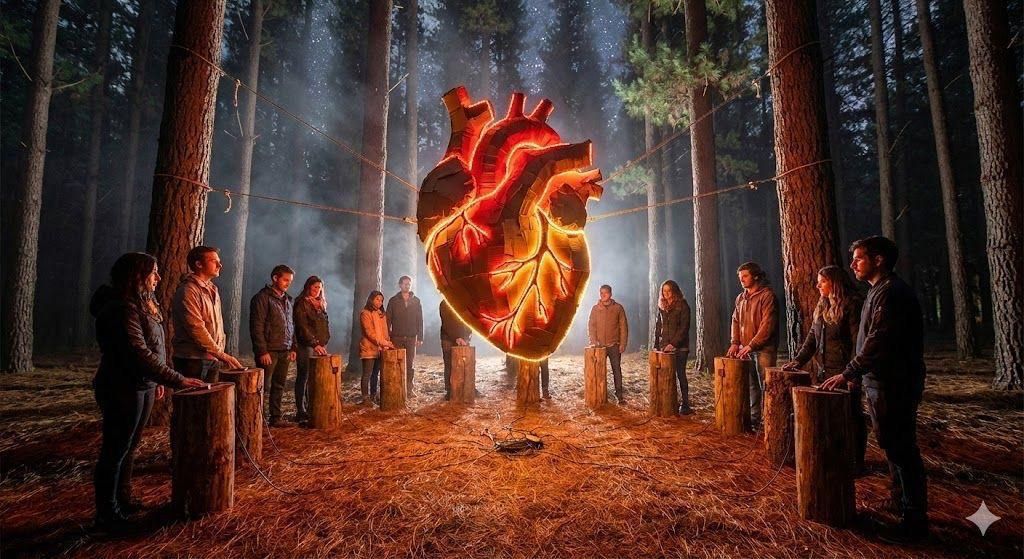 Concepto generado con AI cuando arrancamos a planear el corazón