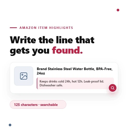 How to Write Amazon Item Highlights That Get Found