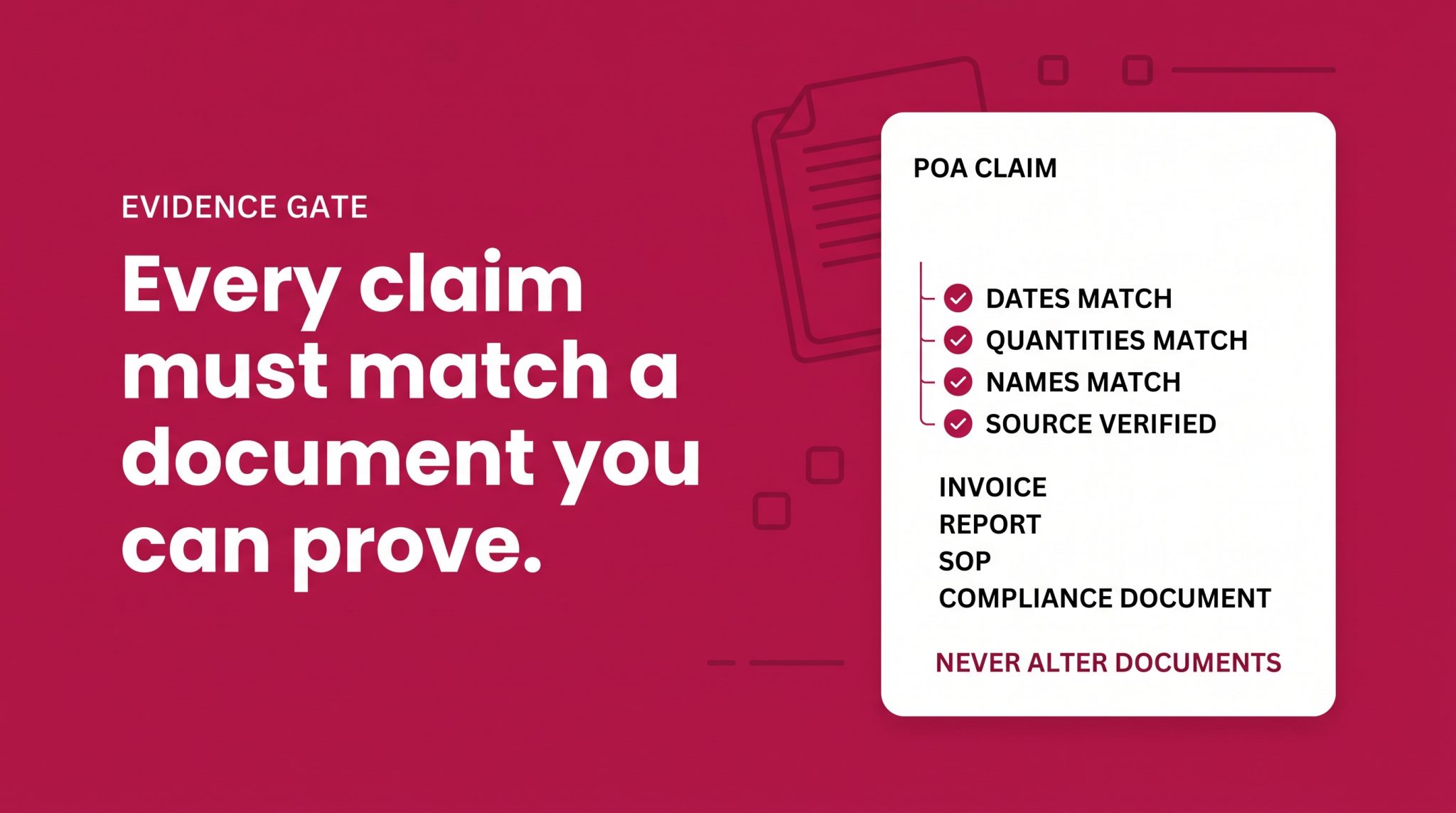 Amazon POA evidence gate documentation checklist banner