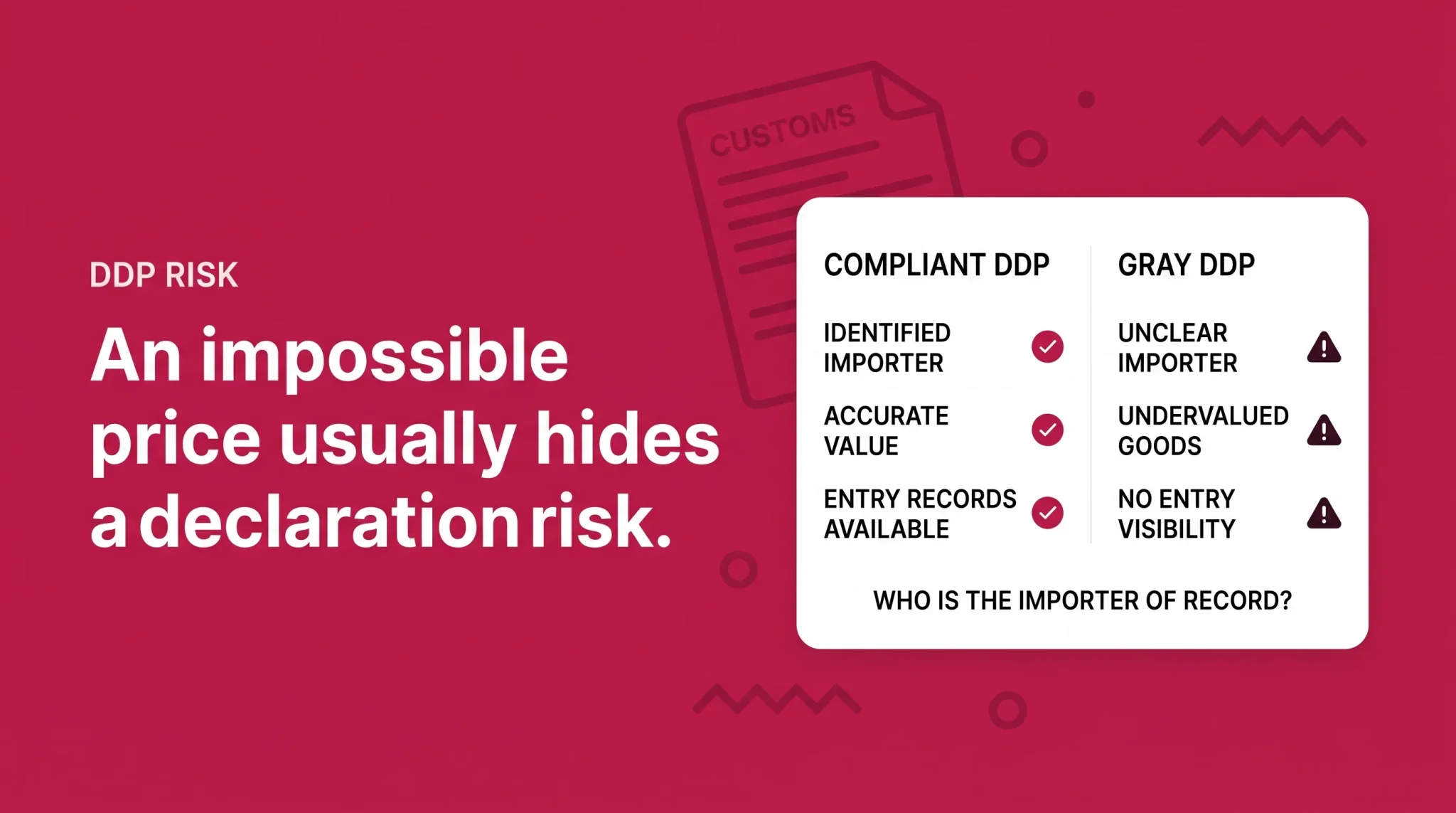 Compliant DDP versus gray DDP freight risk