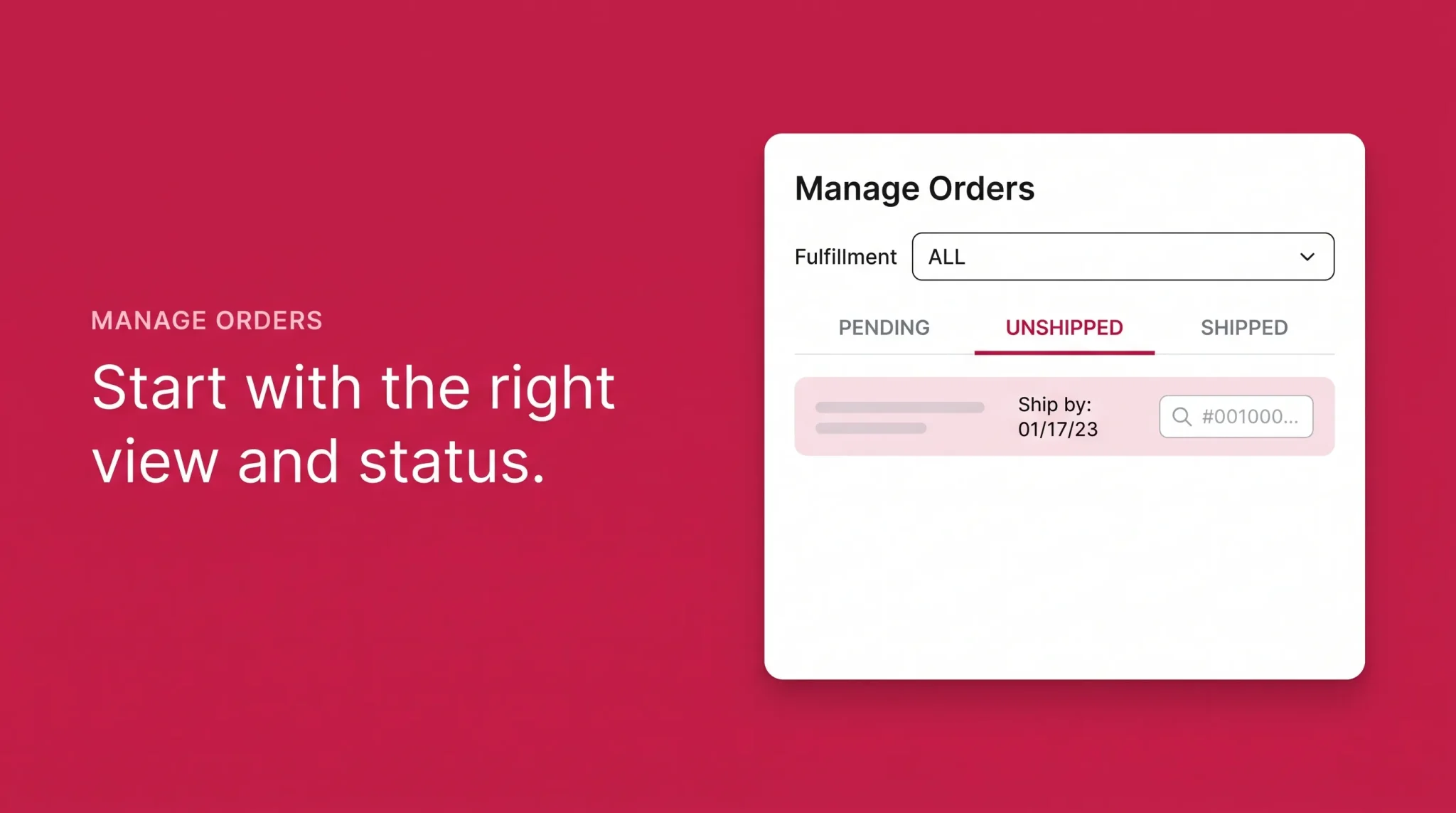 Banner showing how to manage open orders using the correct view and status filters