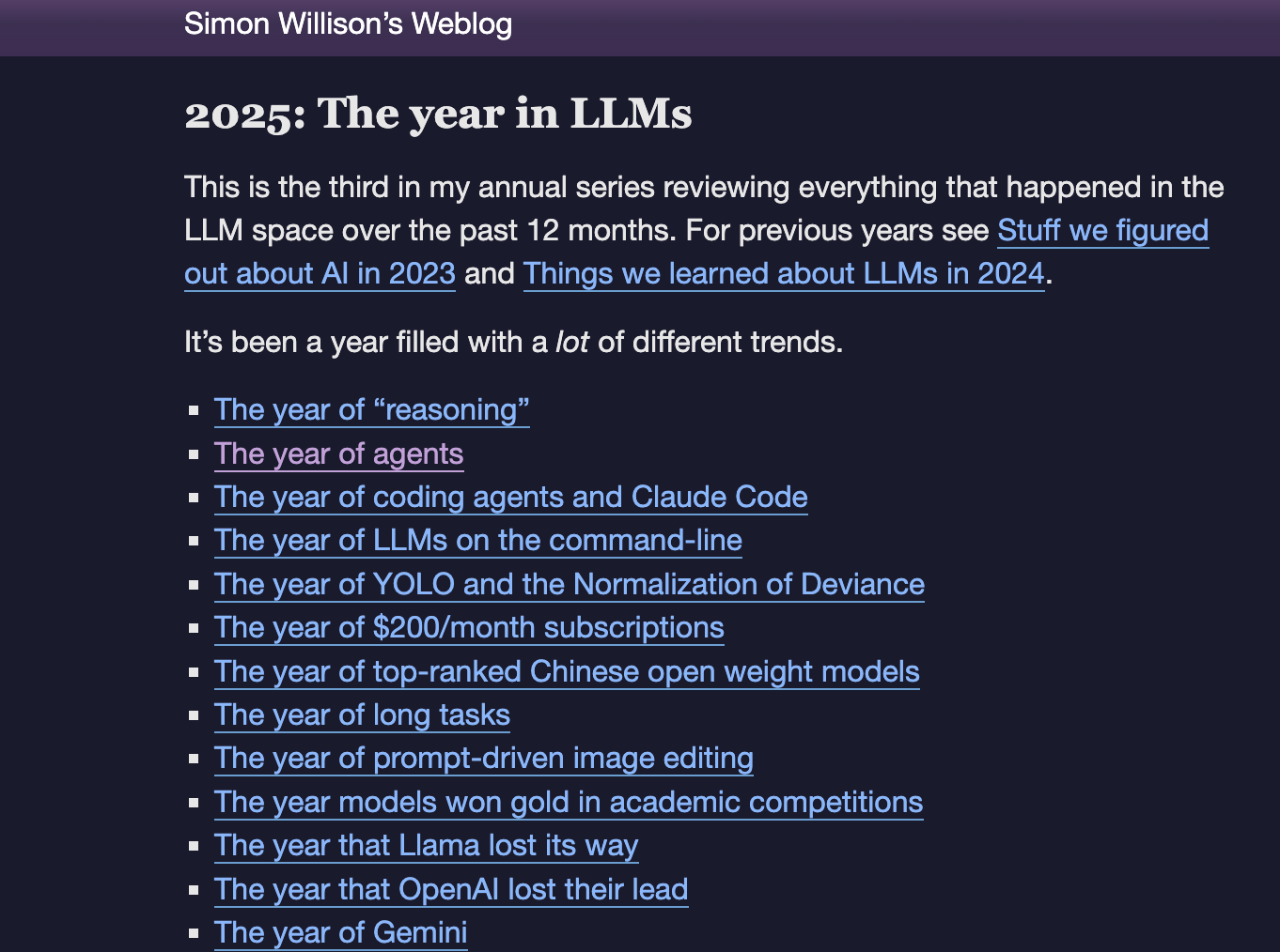 2025: The year in LLMs