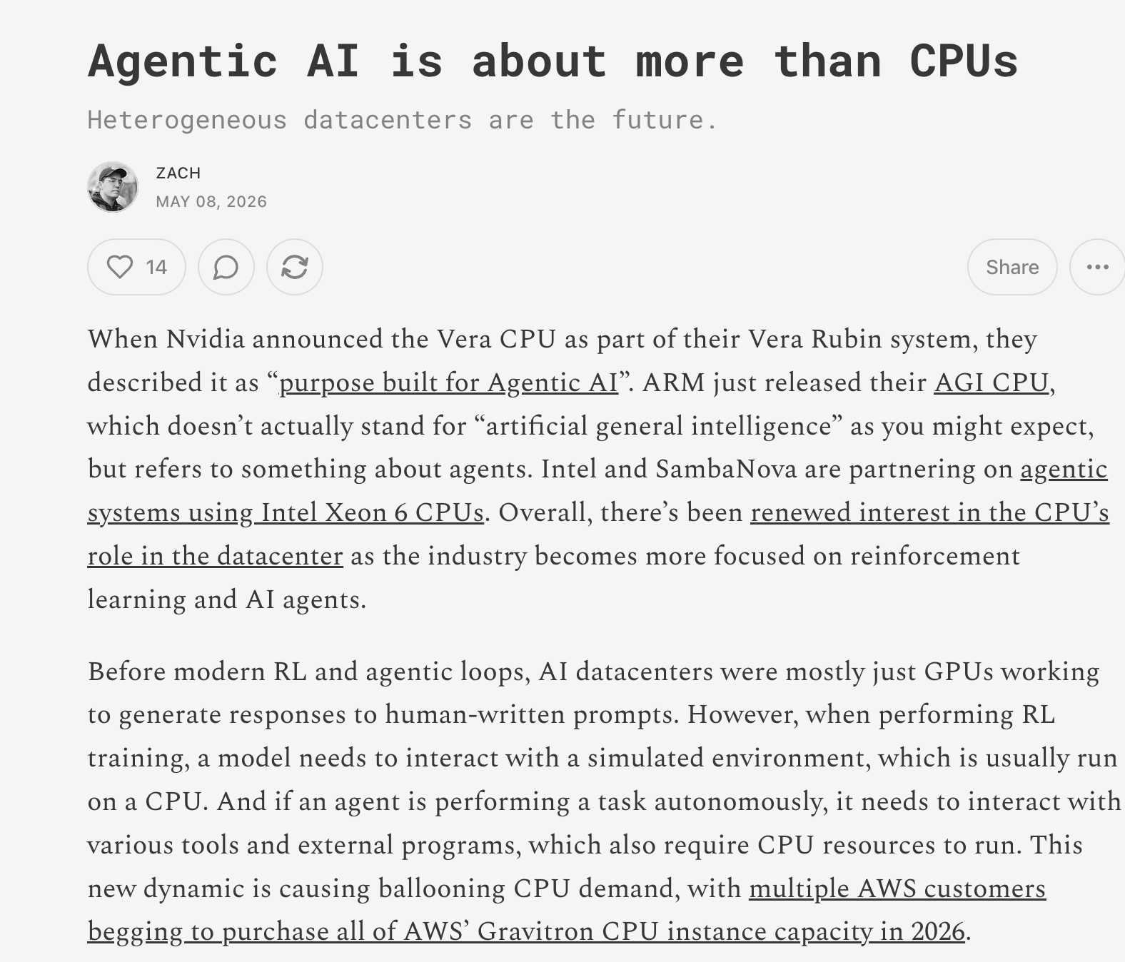 Agentic AI is about more than CPUs