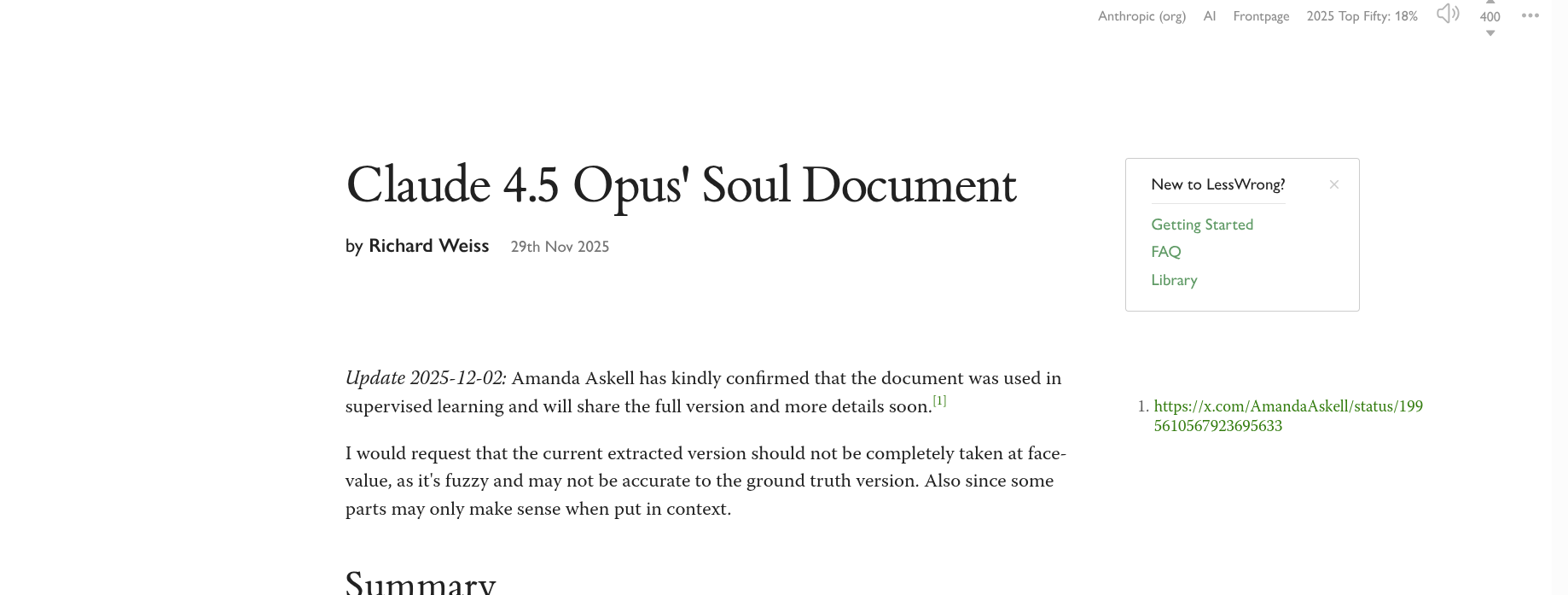 Claude 4.5 Opus' Soul Document